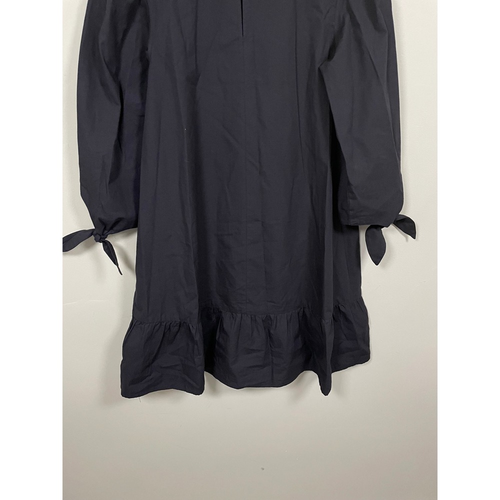 Able Long Sleeve Ruffle Hem Mini Dress In Navy Size XS Casual Minimalist - Picture 6 of 9
